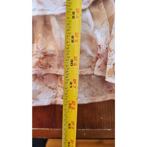 Aakaa Floral Ruffled Hem Dress Sash Waist Tie Sz Small, V Neck Sexy Summer Dress - Picture 5 of 7